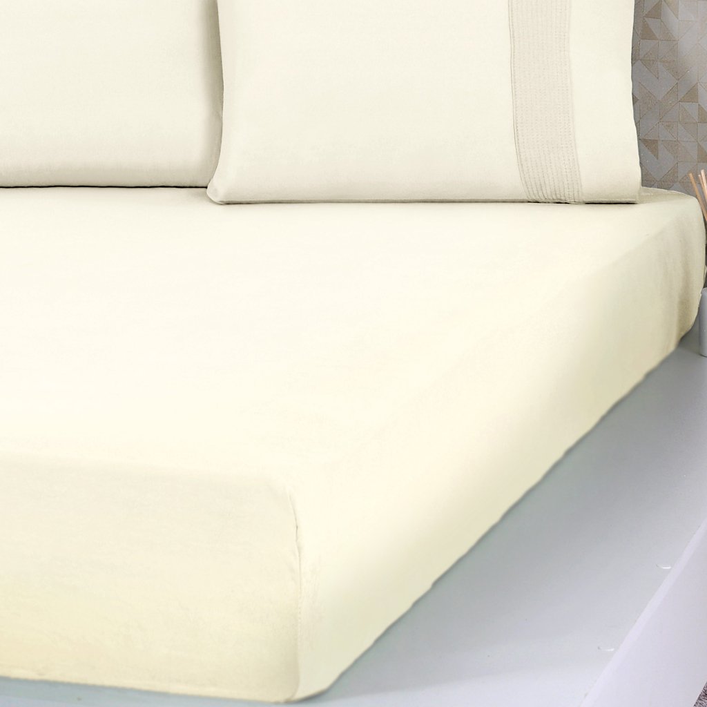 Lençol Solteiro Bella Cama Malha 100% Algodão 88x188x30cm Duna