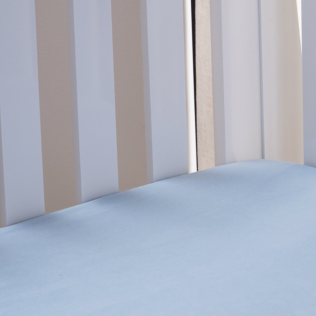 Lençol de Berço com Elástico Malha 100% Algodão 125g/m² 70x130x15cm Azul