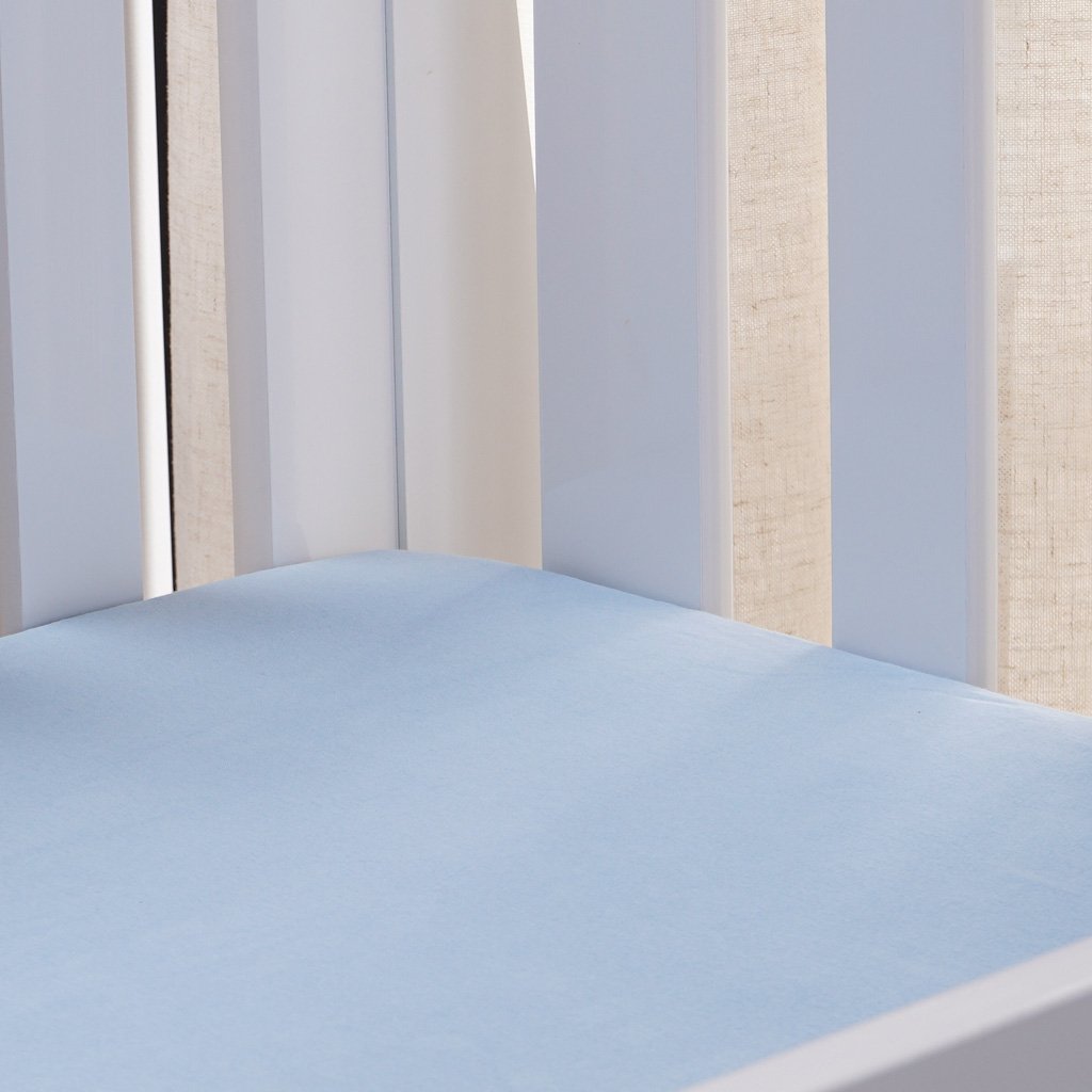 Lençol de Berço com Elástico Malha 100% Algodão 125g/m² 70x130x15cm Azul