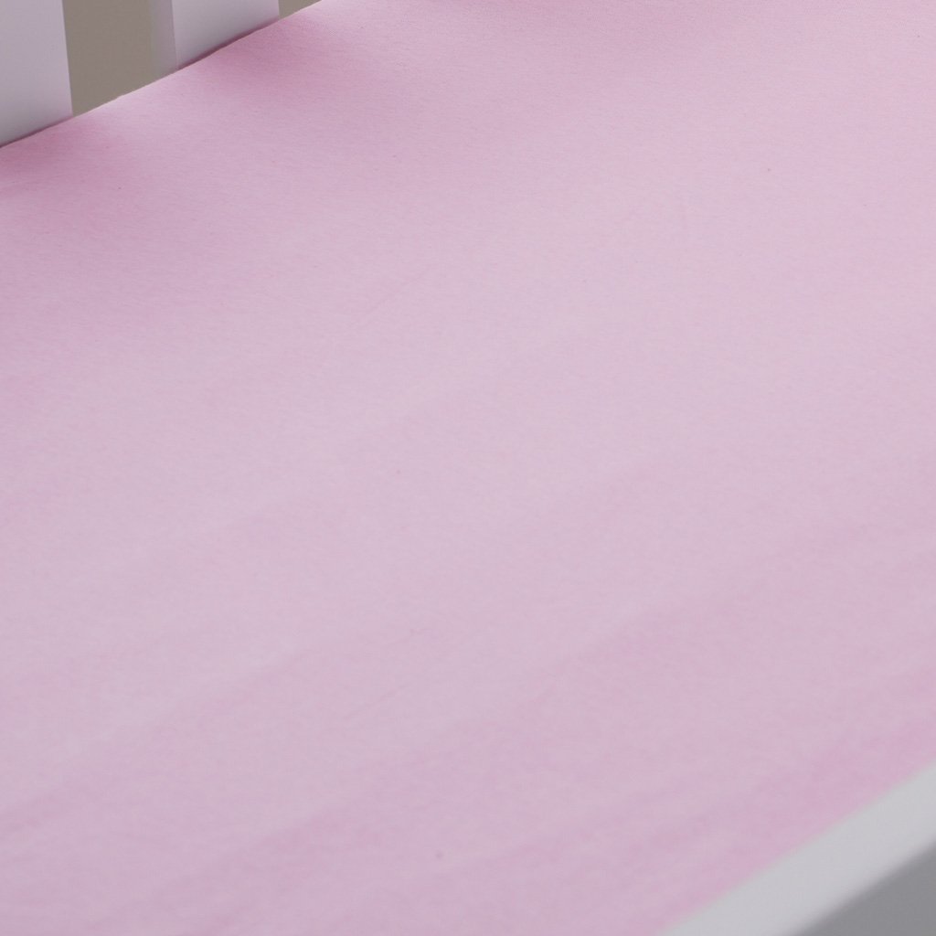 Lençol de Berço com Elástico Malha 100% Algodão 125g/m² 70x130x15cm Rosa