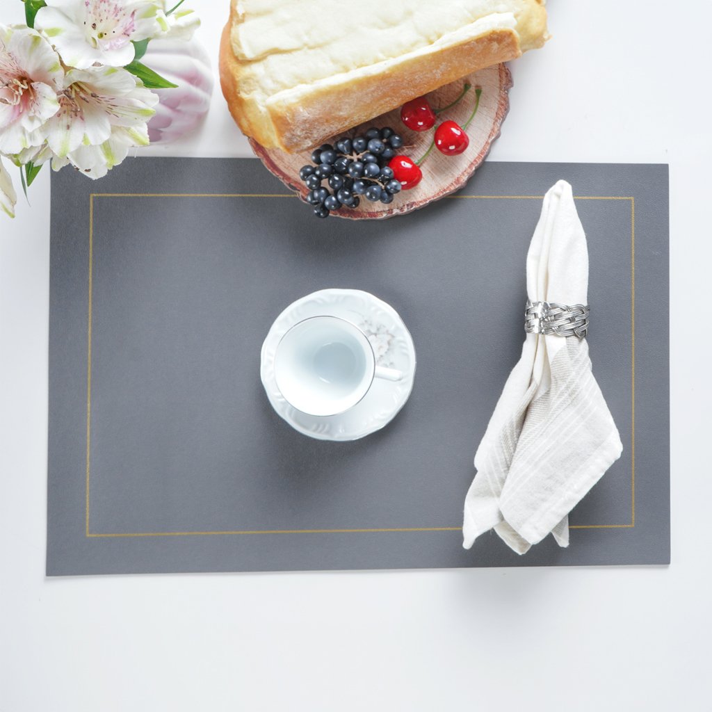 Lugar Americano Classic PU 45x30cm Chumbo