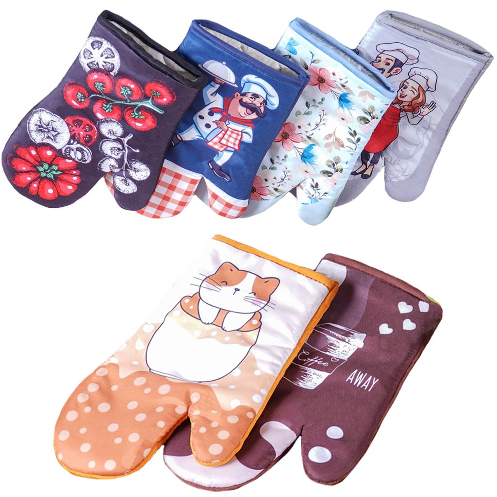 Luva de Cozinha para Forno e Fogão Estampada 17x30cm Sortidos