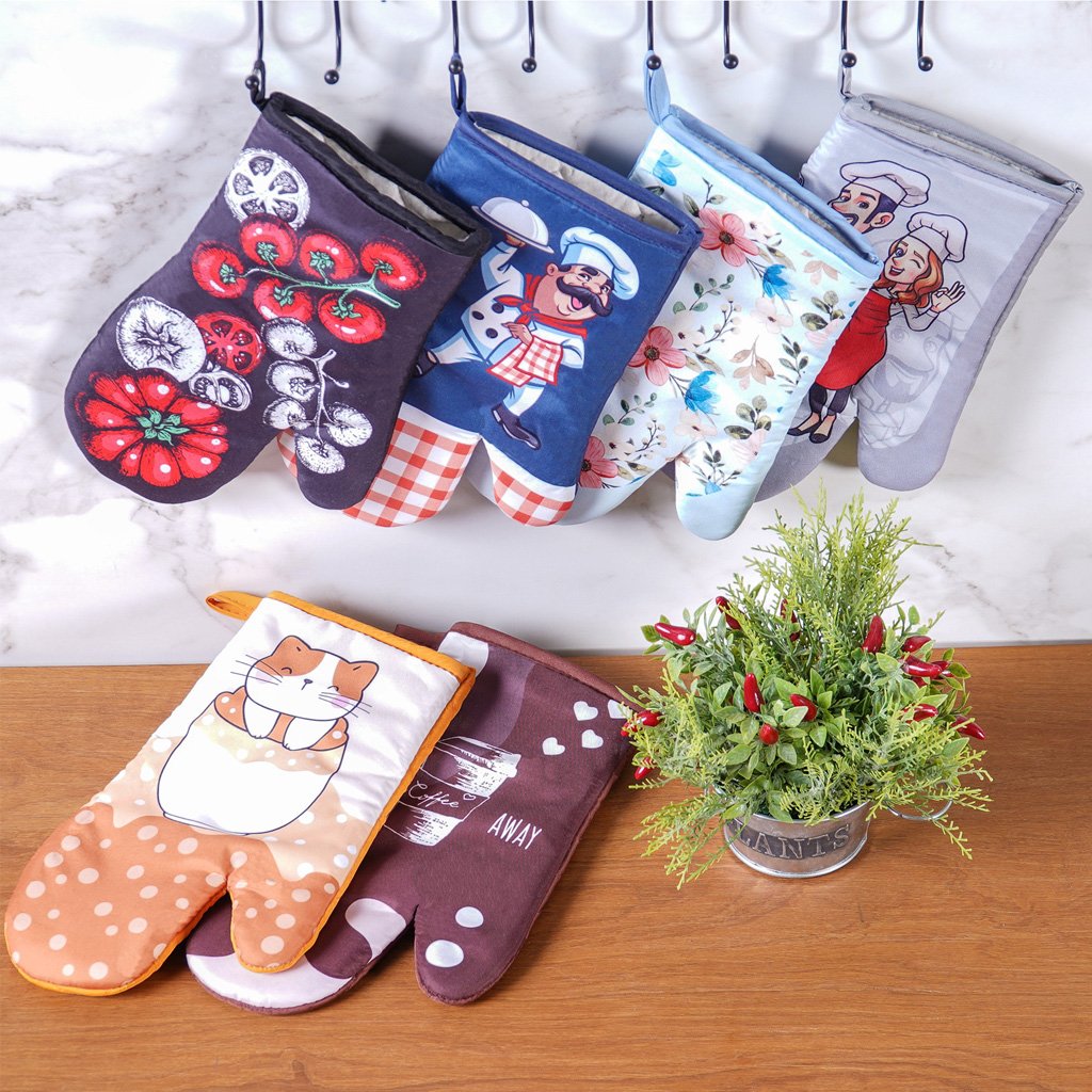 Luva de Cozinha para Forno e Fogão Estampada 17x30cm Sortidos