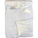 Manta Baby Oportunity Dupla Face Flannel e Sherpa 75x100cm Branco/Cinza