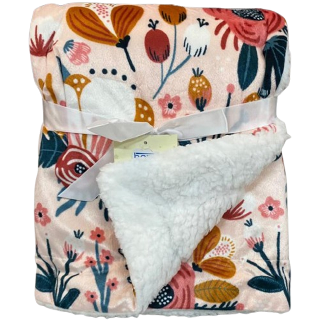 Manta Bebê Dupla Face Oportunity Sherpa e Flannel Fleece 100x75