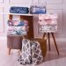 Manta Plush Casal Microfibra Toque Flannel 180x220cm Branco Folhagem