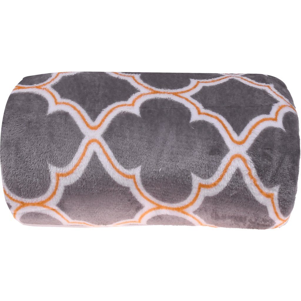 Manta Plush Casal Microfibra Toque Flannel 180x220cm Cinza Português