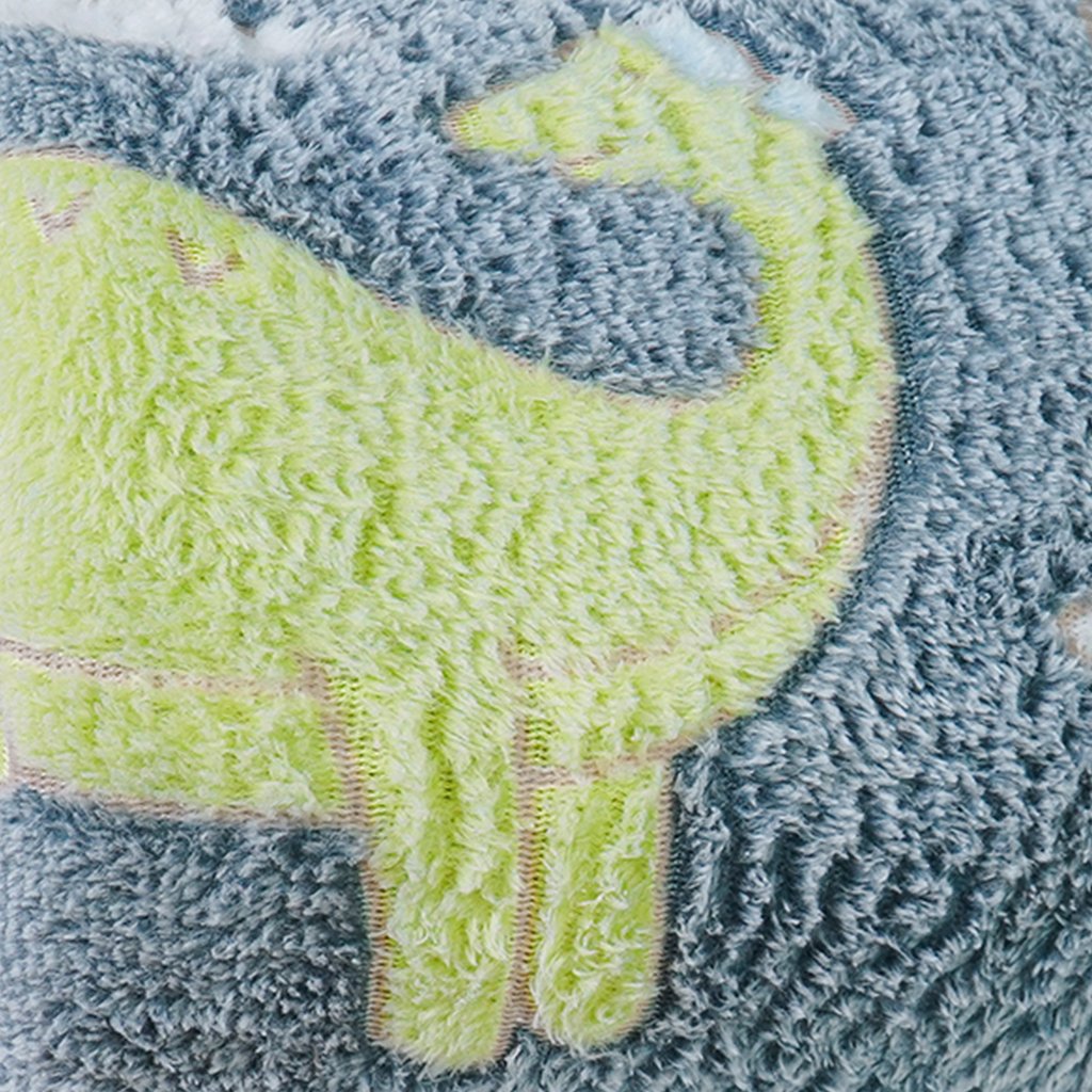 Manta Solteiro Brilha no Escuro New 150x220cm Cinza Dino