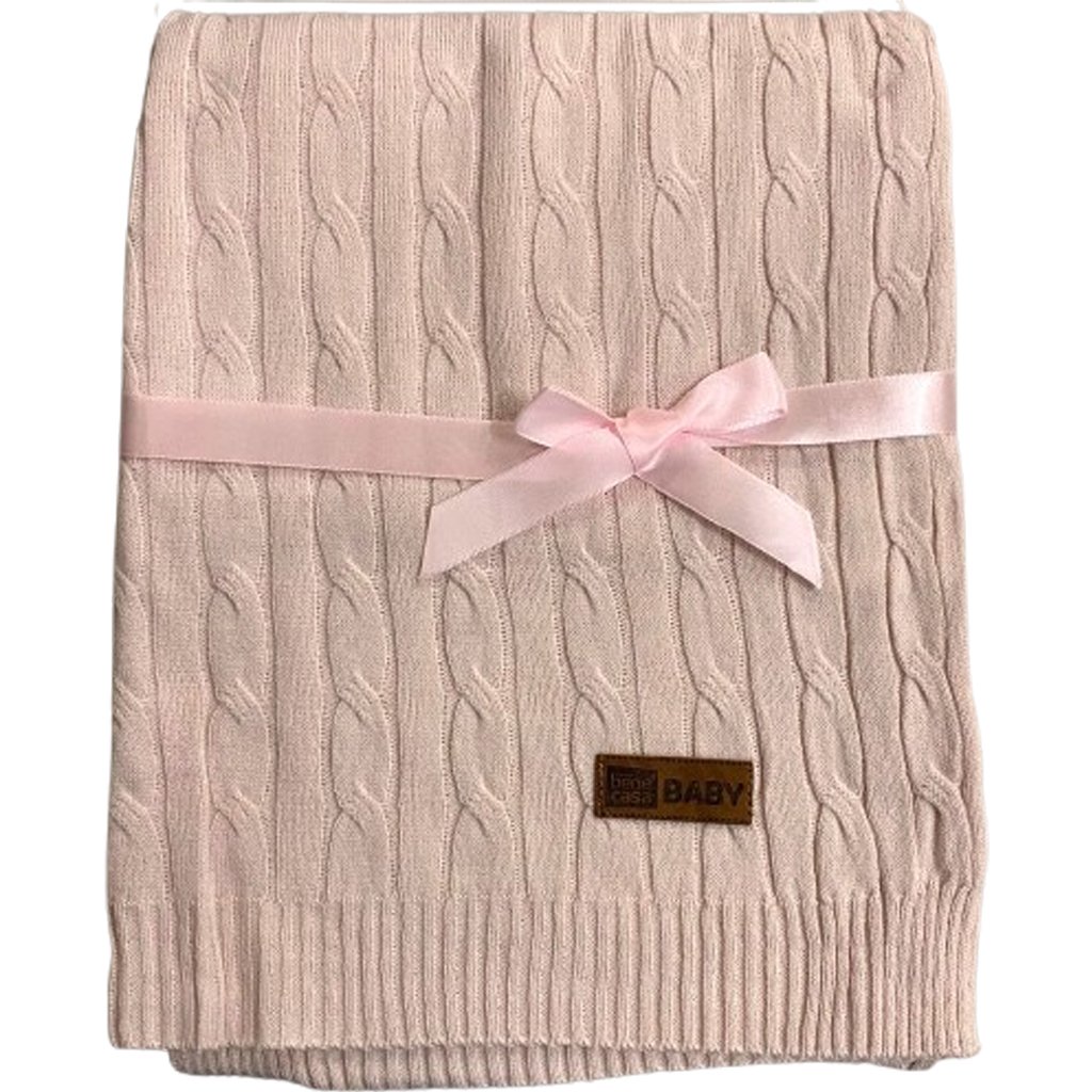 Manta Tricot Bebê 75x100 Super Macia Rosa