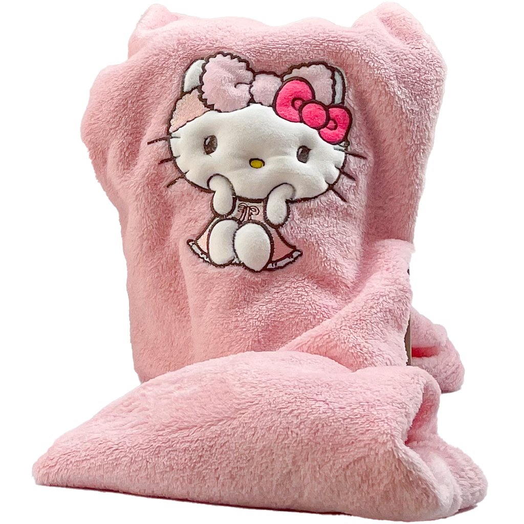 Manta com Aplique Flannel Fleece Turma da Hello Kitty 100x75 Hello Kitty