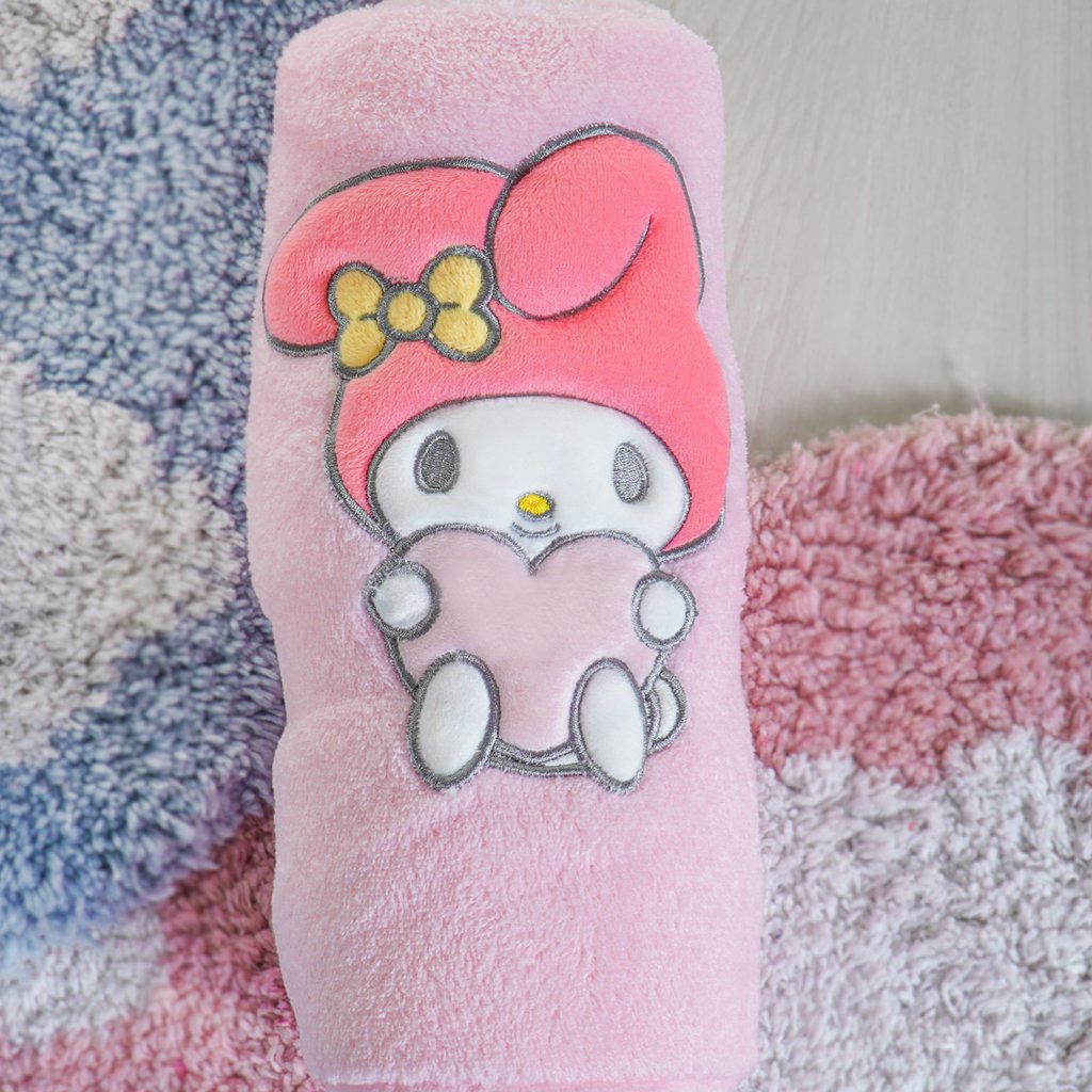 Manta com Aplique Flannel Fleece Turma da Hello Kitty 100x75 My Melody