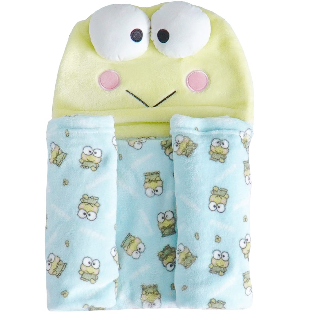 Manta com Capuz Coral Fleece Turma da Hello Kitty 75x90cm Keroppi