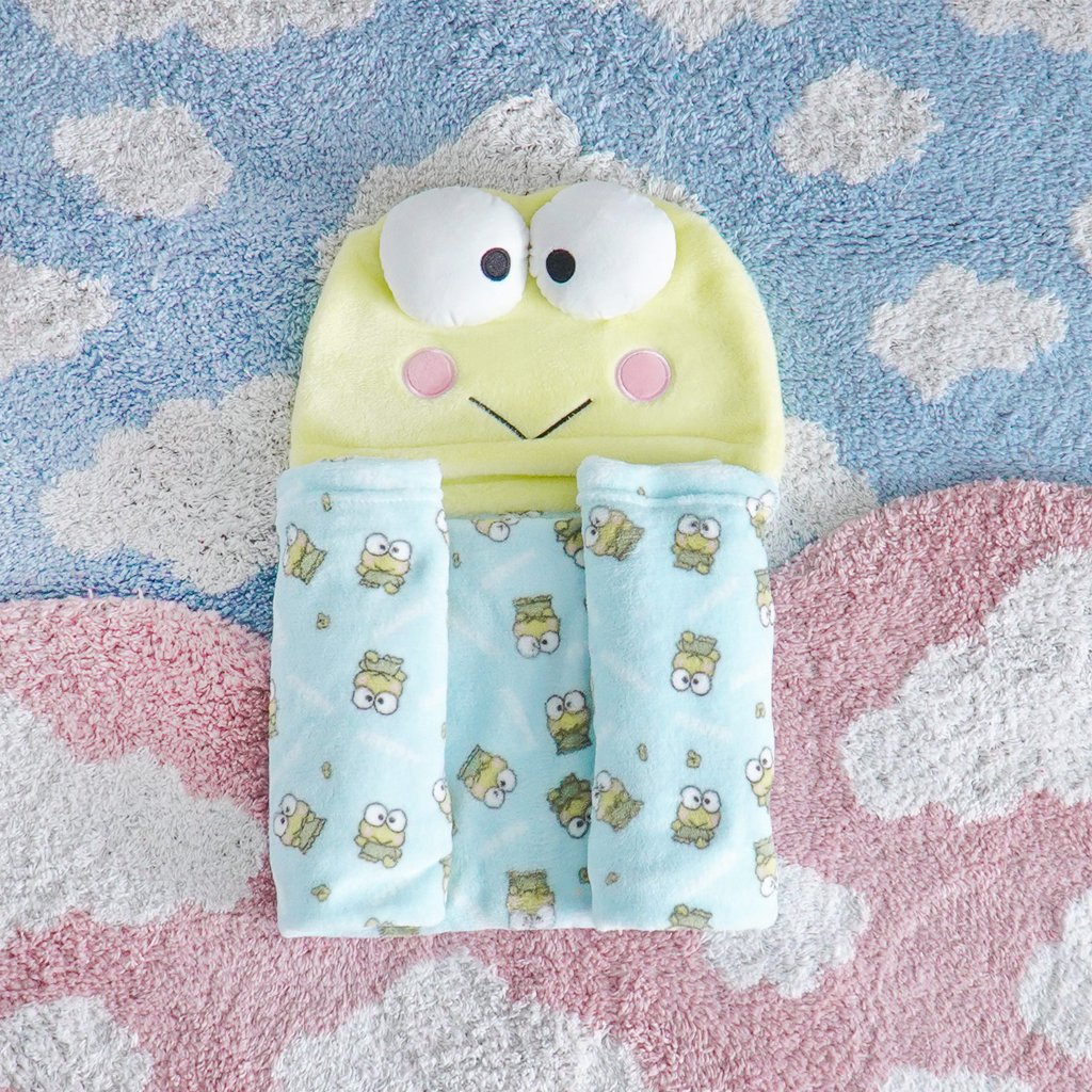 Manta com Capuz Coral Fleece Turma da Hello Kitty 75x90cm Keroppi