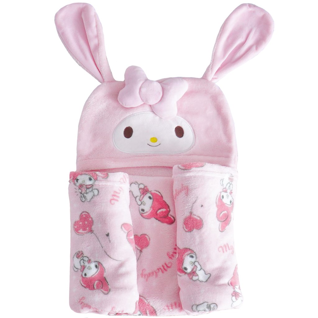 Manta com Capuz Coral Fleece Turma da Hello Kitty 75x90cm My Melody