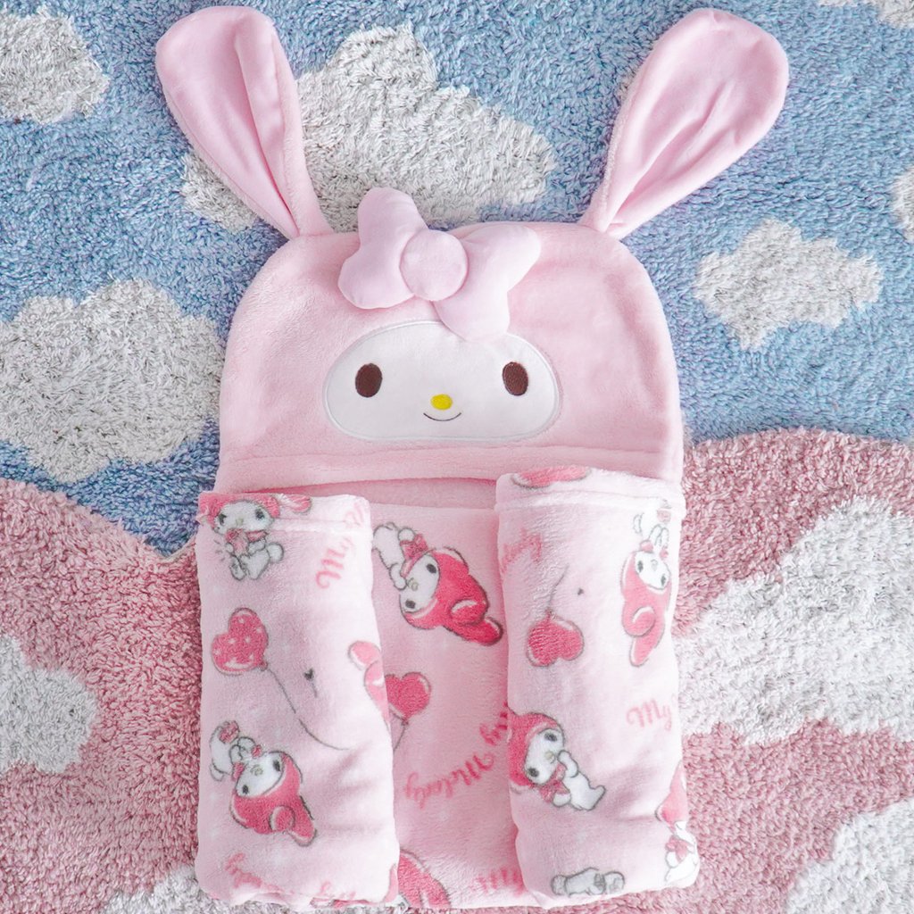 Manta com Capuz Coral Fleece Turma da Hello Kitty 75x90cm My Melody
