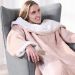 Manta com Mangas Sherpa Dupla Face Toque Flannel 135x170cm