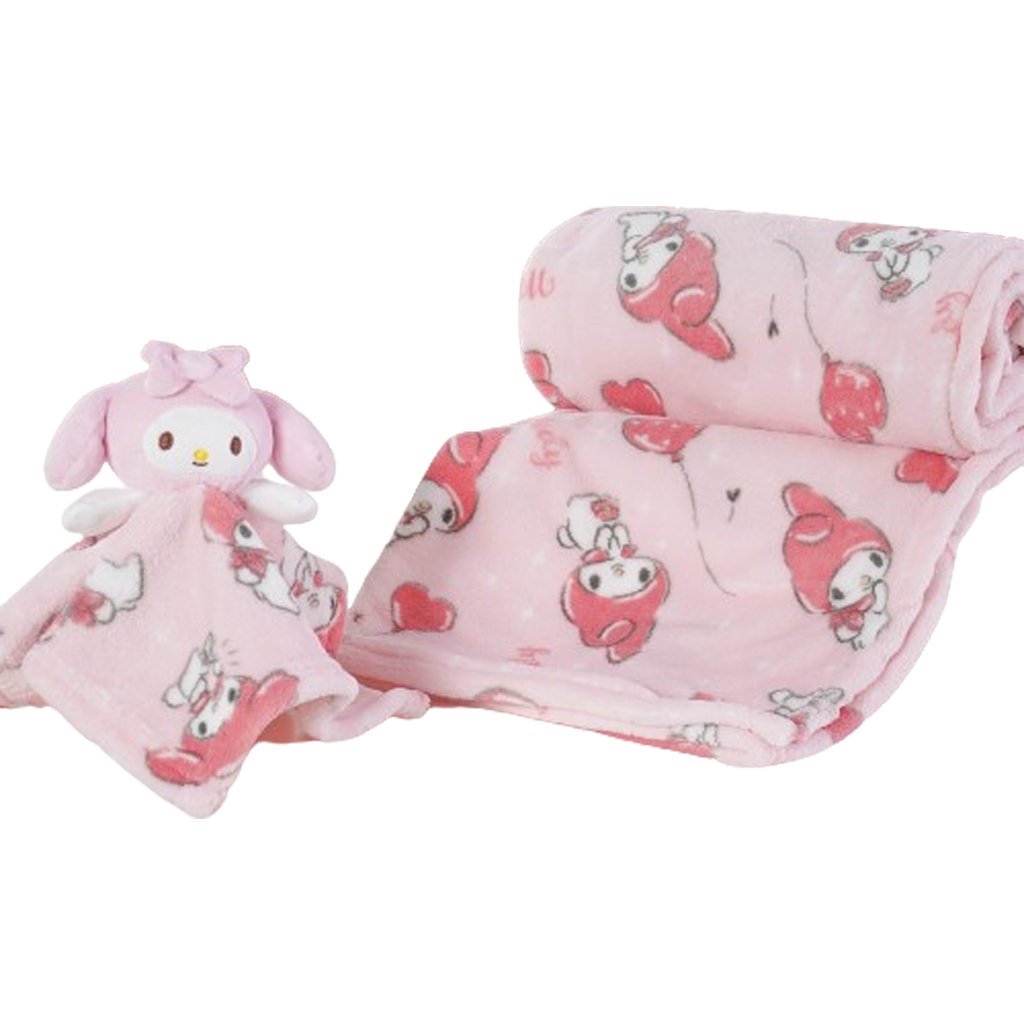 Manta com Naninha Coral Fleece Turma da Hello Kitty 75x100cm My Melody