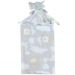 Manta com Naninha Flannel Estampada para Bebê 75x100 Cinza Elefante