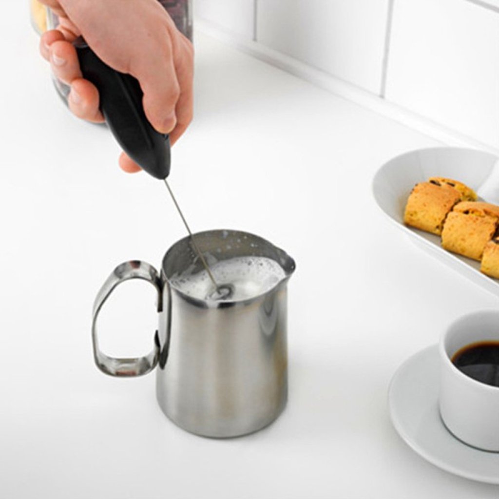Mini Mixer Portatil Elétrico P/Bebidas de Inox e Plástico 4x20,5cm