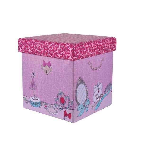 Mini Puff Baú com Tampa 30x30cm Bailarina