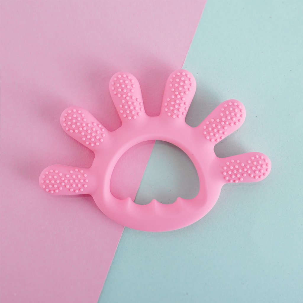 Mordedor Dedinhos para Bebê de Silicone 12x1cm Rosa