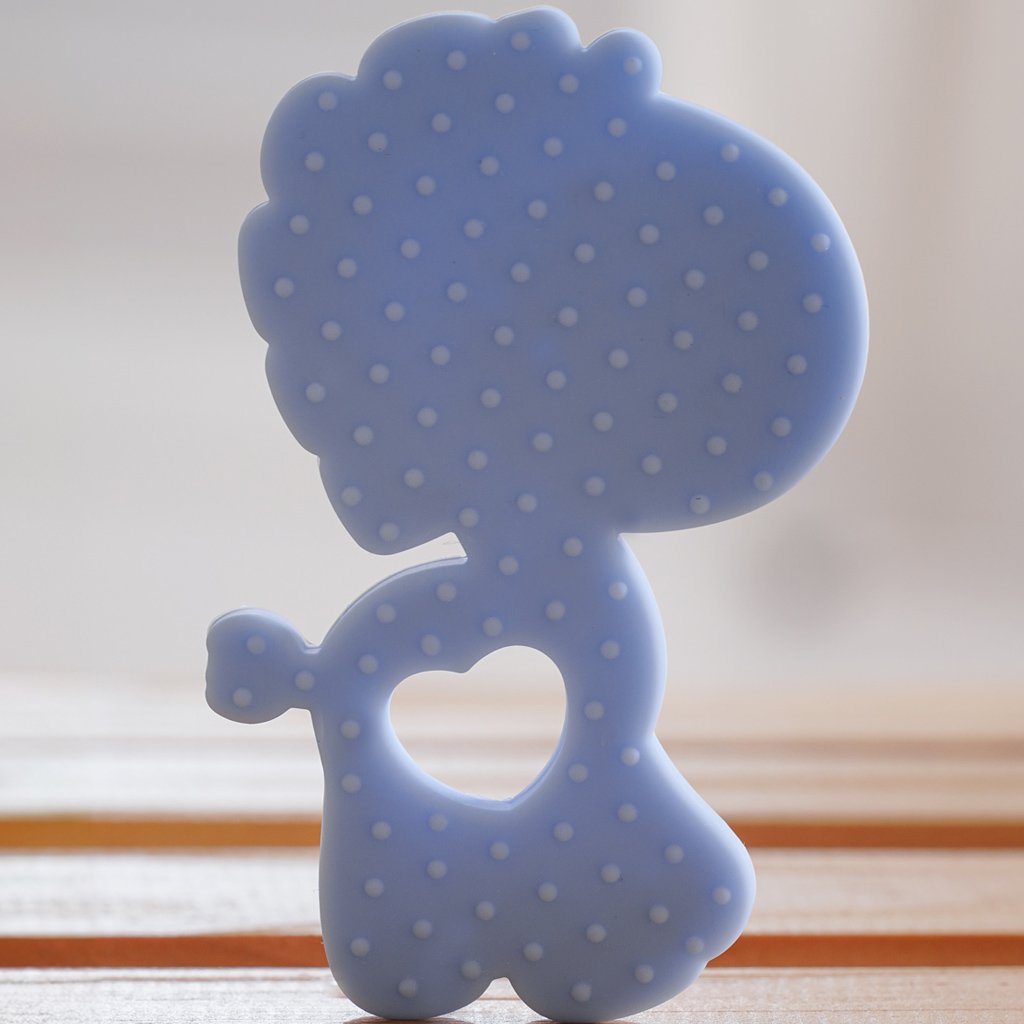Mordedor Girafa Funny para Bebê de Silicone 7,03x6,55x0,83cm Azul
