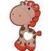 Mordedor Girafa Funny para Bebê de Silicone 7,03x6,55x0,83cm Marrom