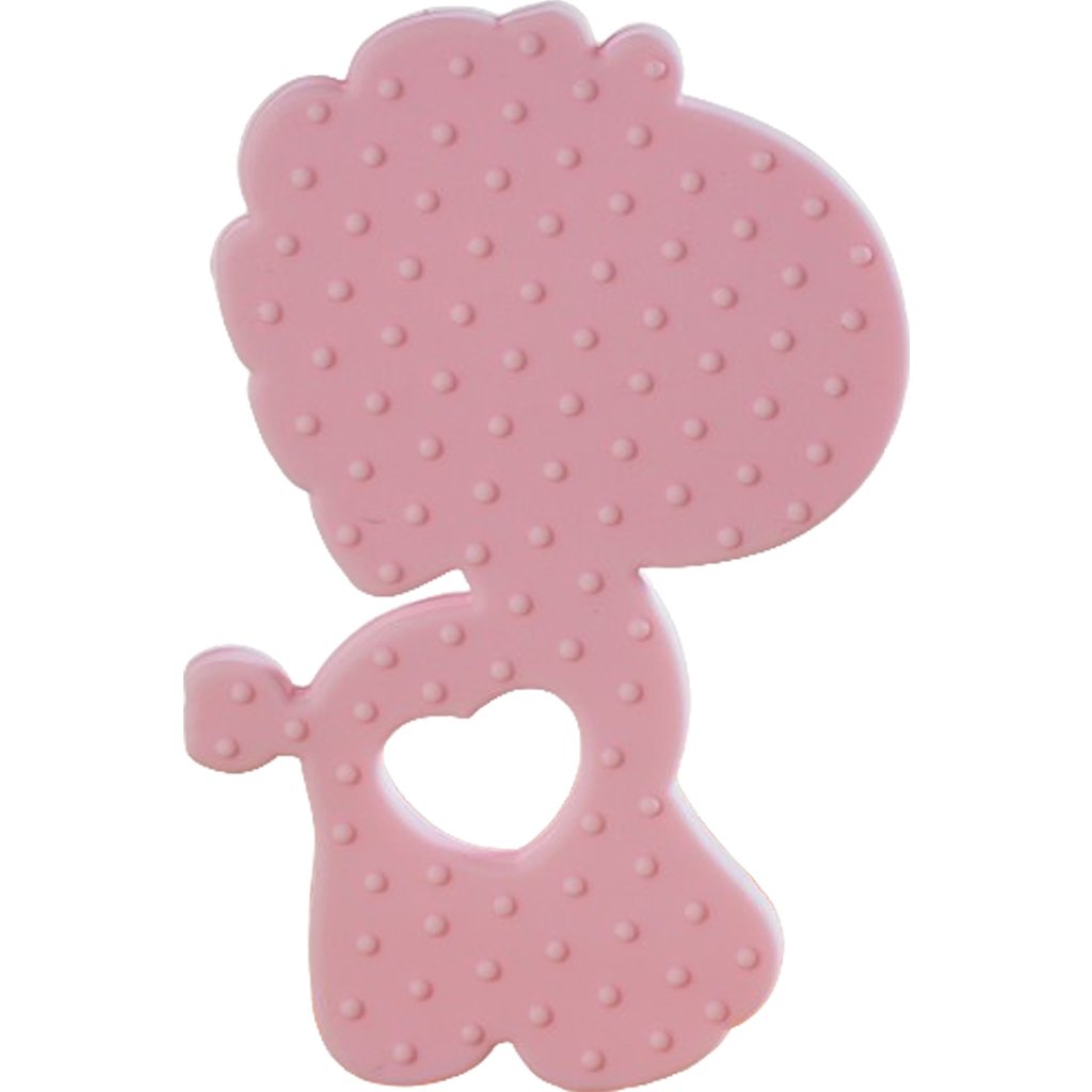 Mordedor Girafa Funny para Bebê de Silicone 7,03x6,55x0,83cm Rosa