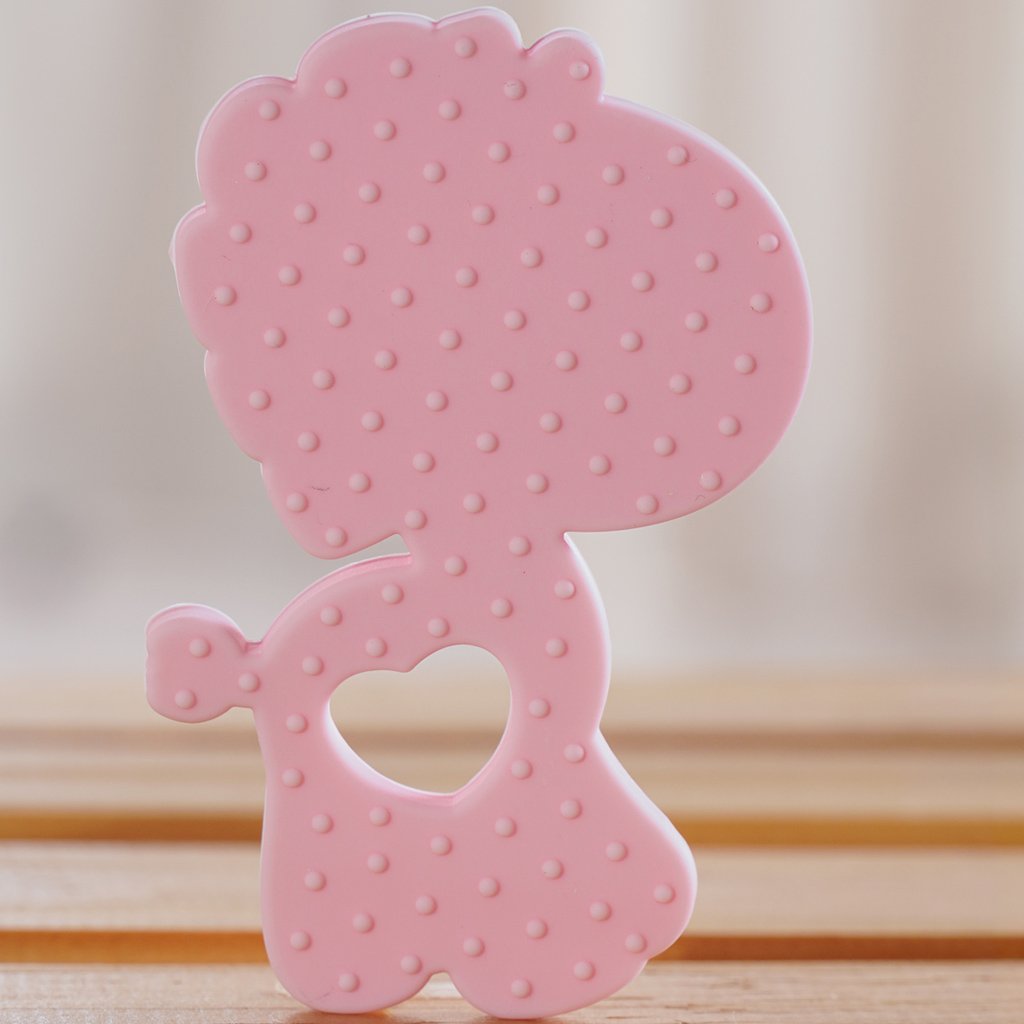 Mordedor Girafa Funny para Bebê de Silicone 7,03x6,55x0,83cm Rosa