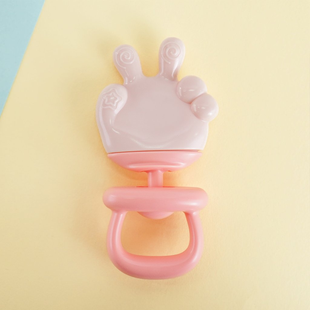 Mordedor Mãozinha de Silicone para Bebê 12x7,5cm Rosa