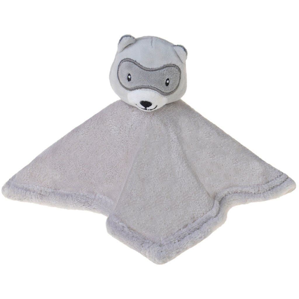 Naninha Baby Soft de Bichinhos para Bebê 27x27cm Guaxinim Cinza