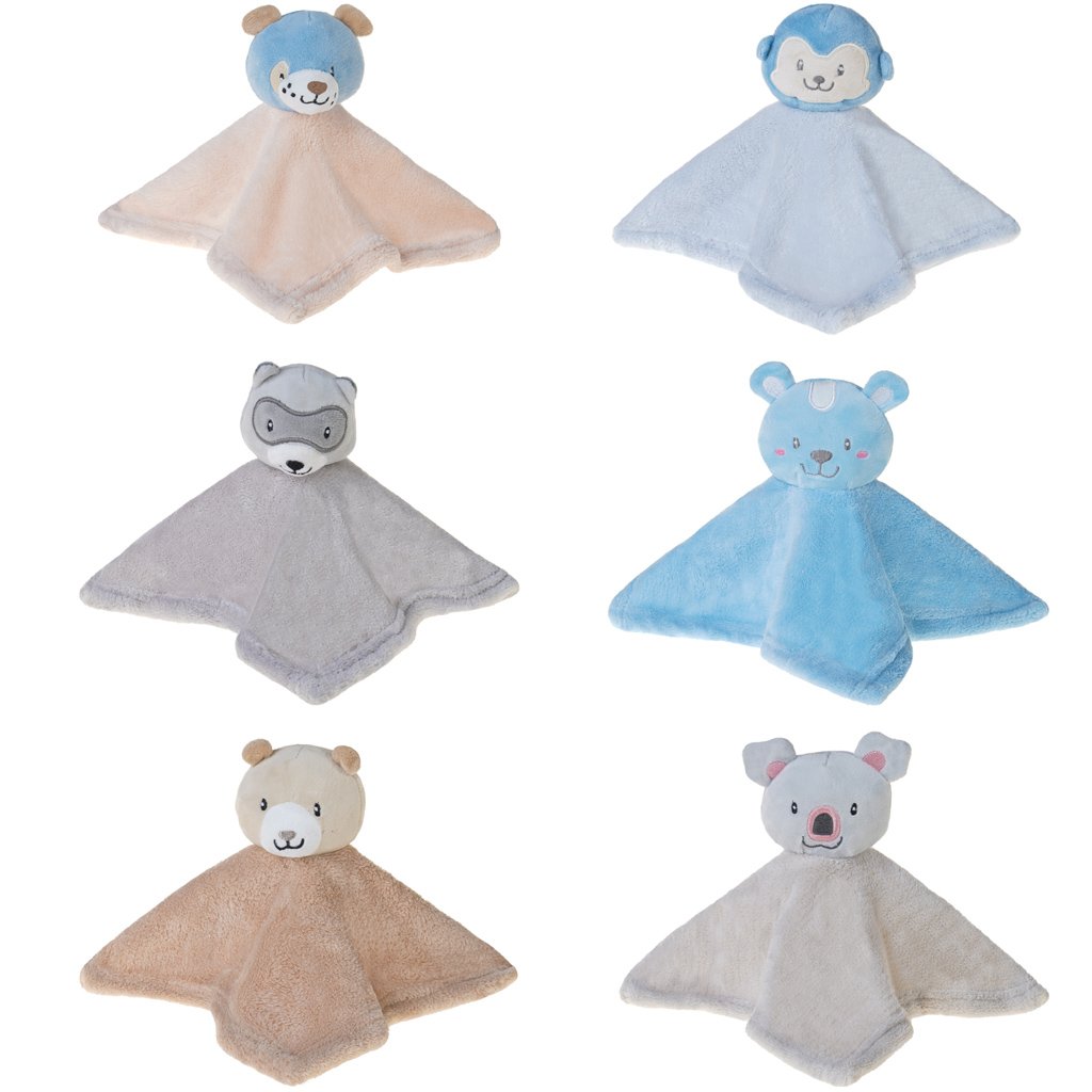 Naninha Baby Soft de Bichinhos para Bebê 27x27cm Guaxinim Cinza