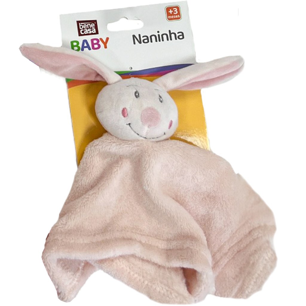 Naninha para Bebê Soninho Encantado 27x27cm Coelho Rosa