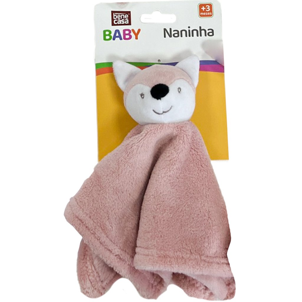 Naninha para Bebê Soninho Encantado 27x27cm Raposa Rosa