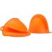 Par de Protetor de Dedos de Cozinha em Silicone Laranja