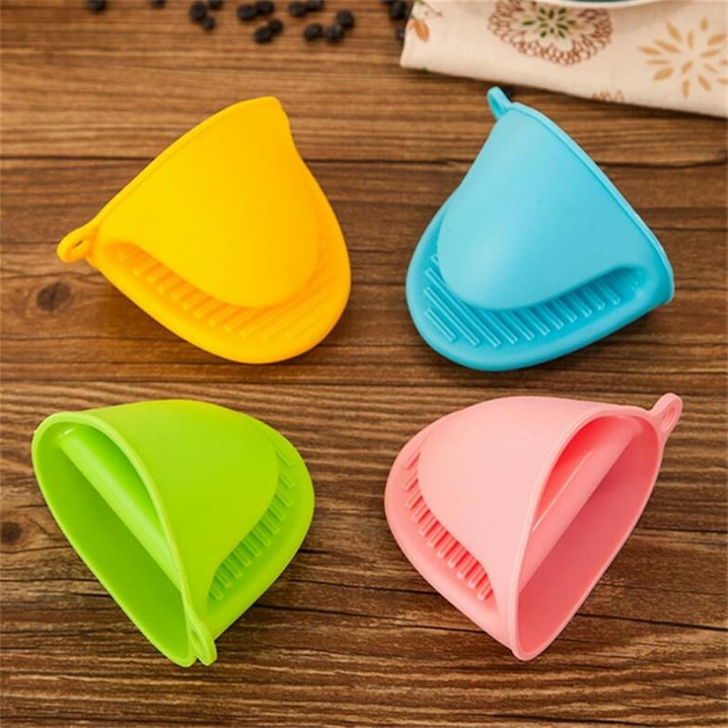 Par de Protetor de Dedos de Cozinha em Silicone Laranja