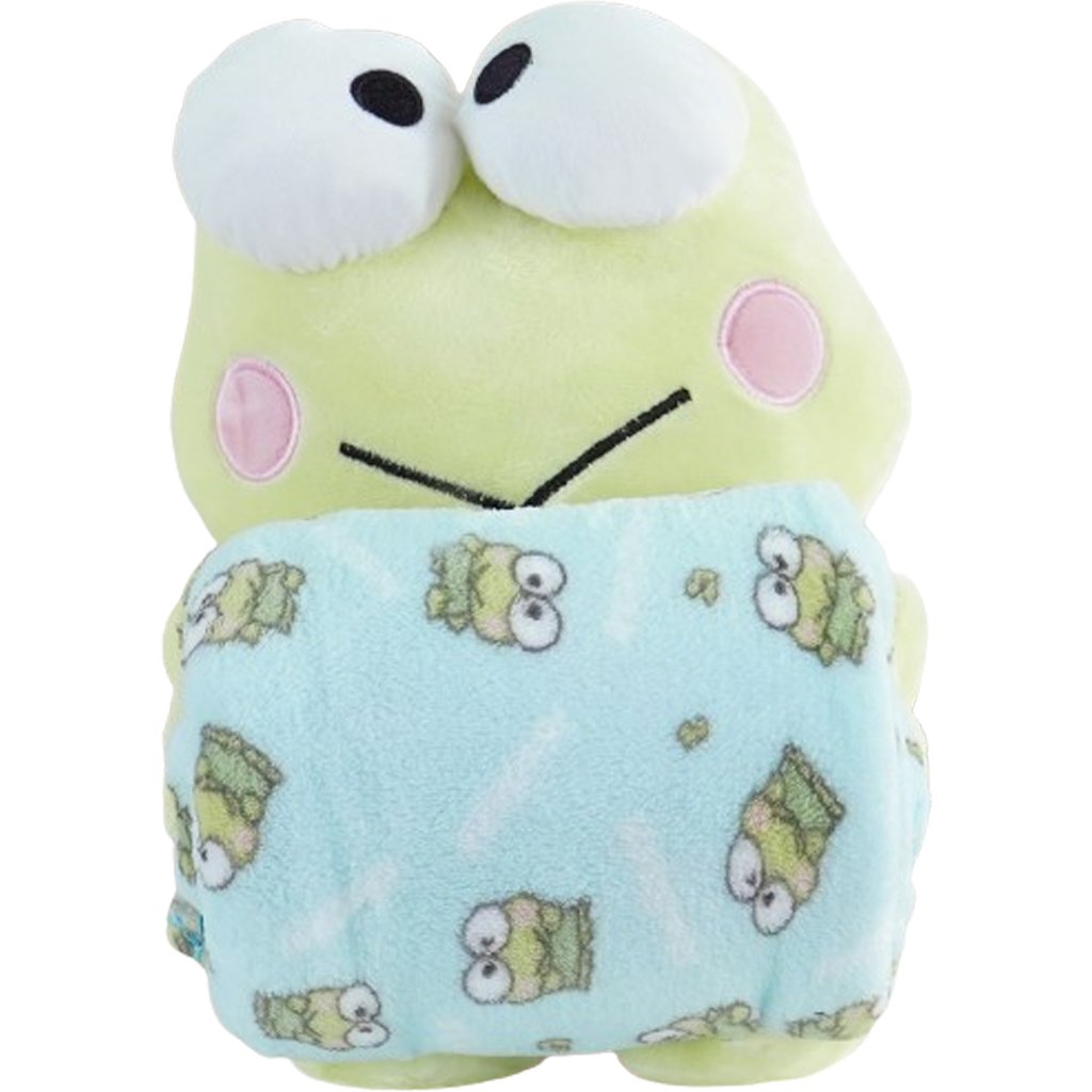 Pelúcia com Manta Coral Fleece Turma da Hello Kitty 100x75cm Keroppi