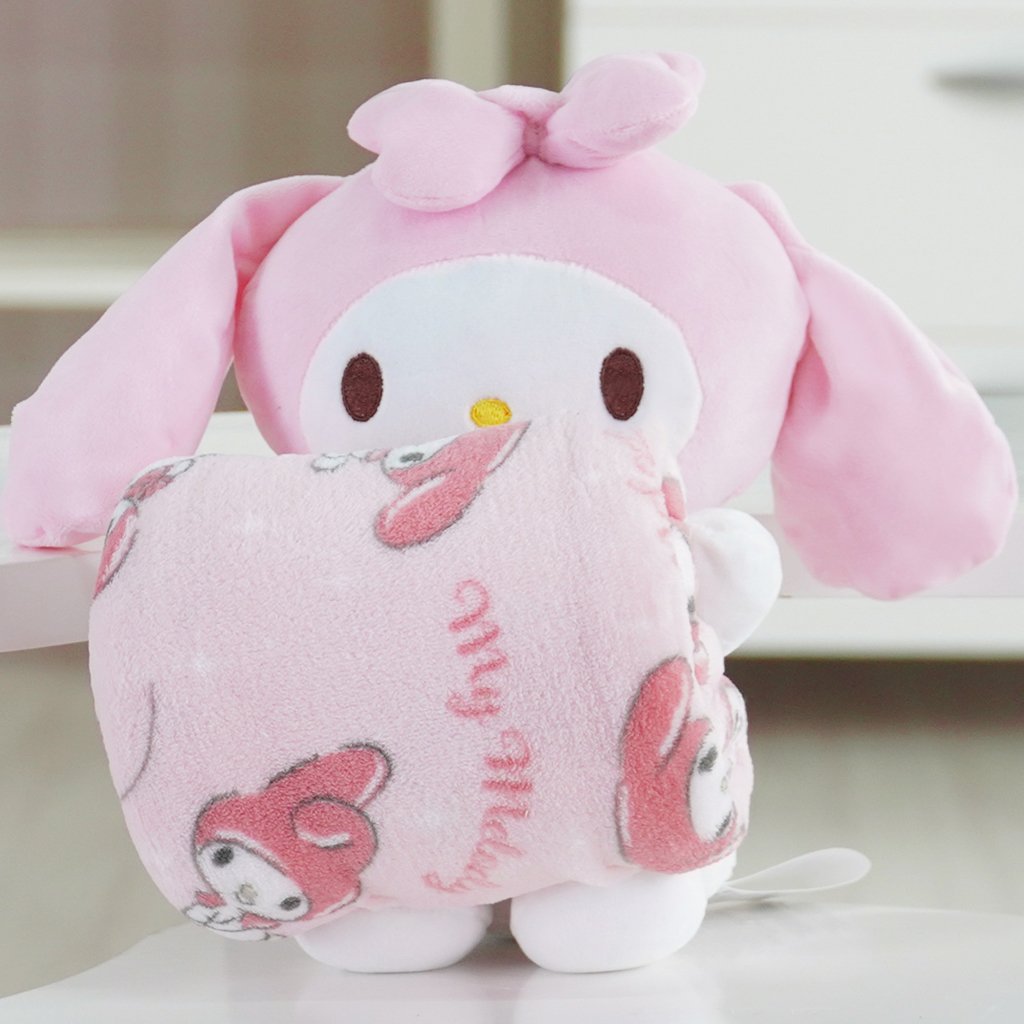 Pelúcia com Manta Coral Fleece Turma da Hello Kitty 100x75cm My Melody