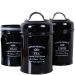 Pote Classic Black Açucar Aço Esmaltado com Tampa 900ml Preto