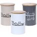 Pote Vintage Aço Esmaltado Tampa Madeira Grande 900ml Bege