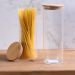 Pote de Vidro Tubular com Tampa de Bambu 1,7L 27,5x10cm Transparente
