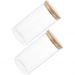 Pote de Vidro Tubular com Tampa de Bambu 1L 10x17cm Transparente