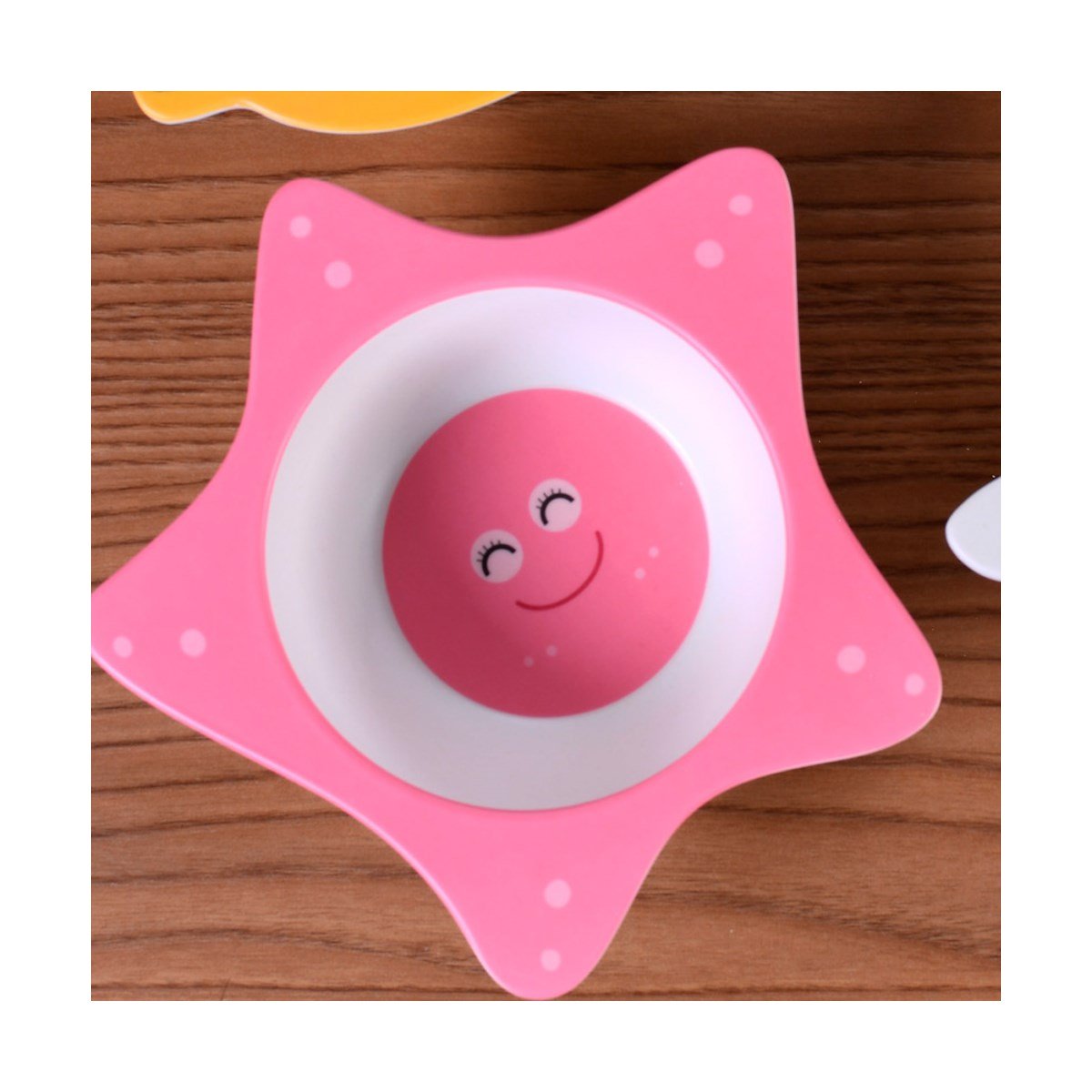 Prato Decorado para Bebê Fibra de Bambu Rosa