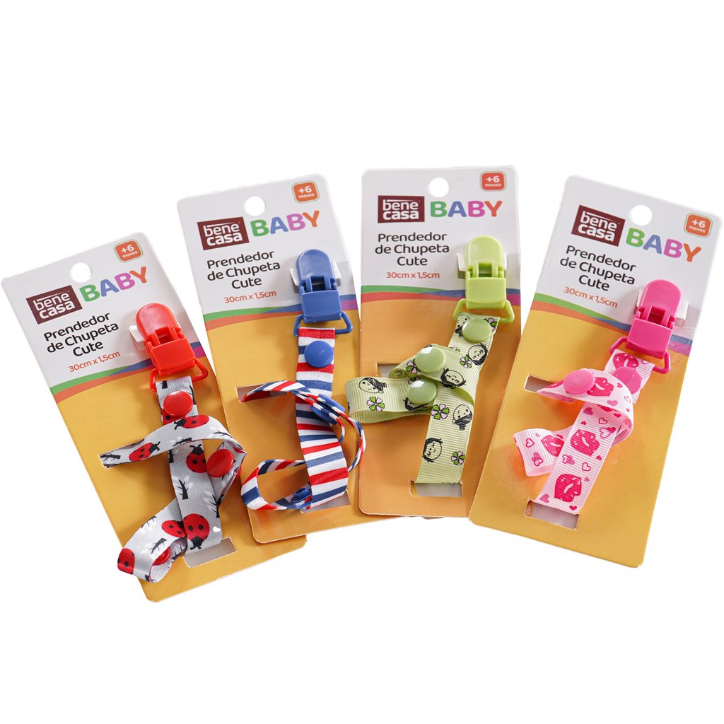 Prendedor de Chupeta Cute 30x1,5cm Rosa
