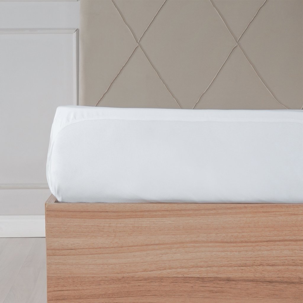 Protetor de Colchão Solteiro Impermeável Microfibra 88x188x35cm Branco