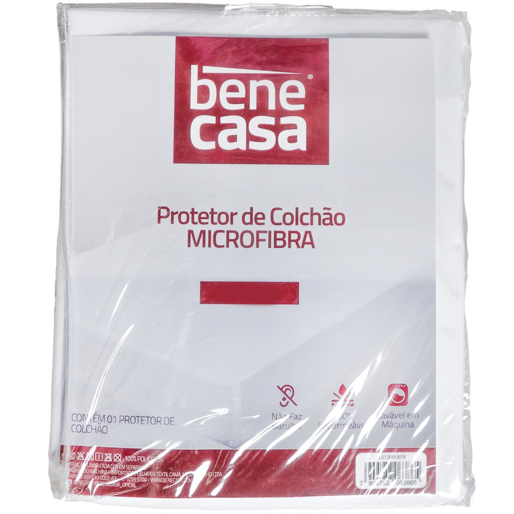 Protetor de Colchão Solteiro Impermeável Microfibra 88x188x35cm Branco