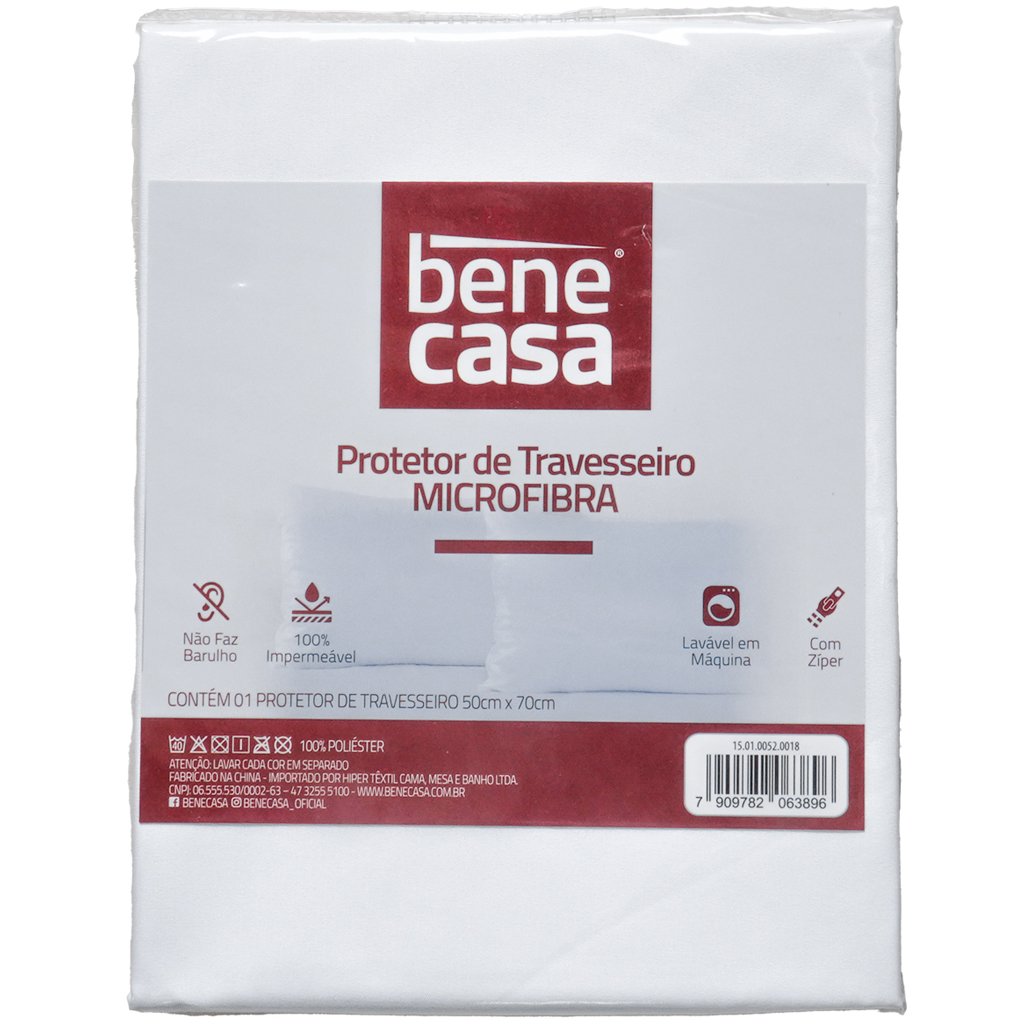 Protetor de Travesseiro Impermeável Microfibra 50x70 Branco