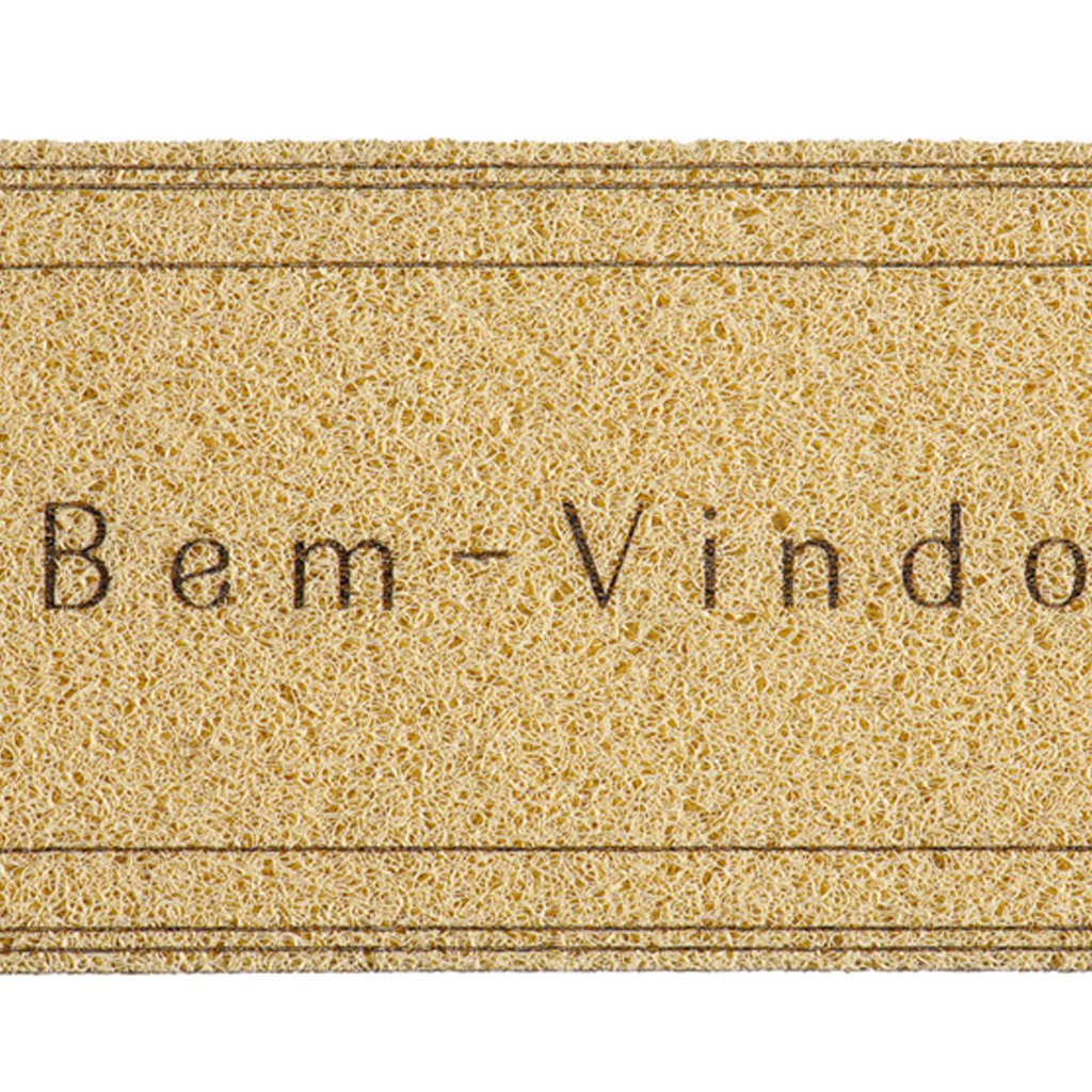 Tapete Capacho para Porta Vinil 30x70cm Bem Vindo Line