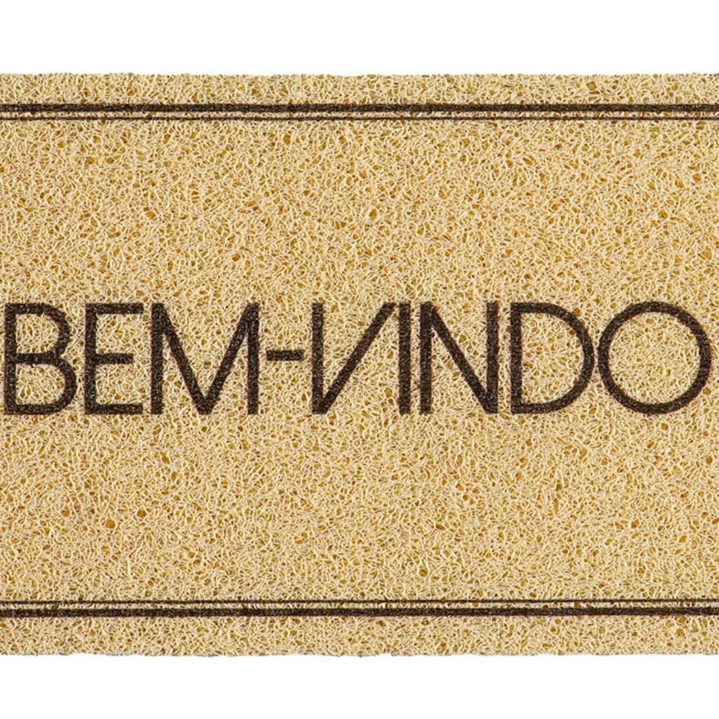 Tapete Capacho para Porta Vinil 30x70cm Bem Vindo Ornament