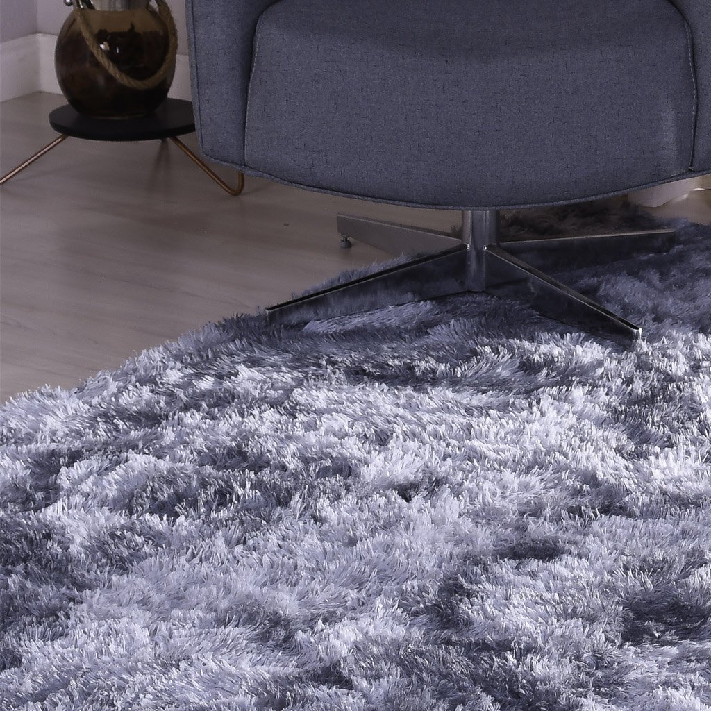 Tapete Fluffy para Sala 100% Poliester 140x200cm Cinza Mescla